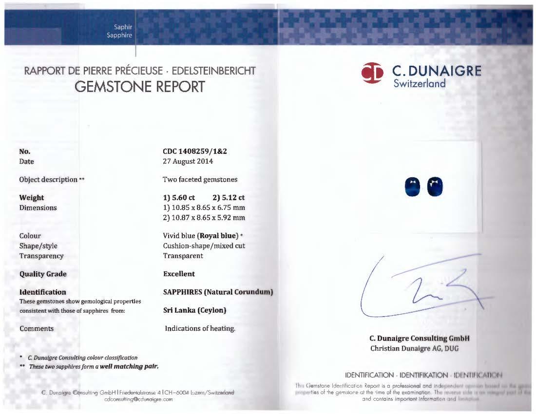 Spectra Fine Jewelry C.Dunaigre zertifiziertes Ceylon-Saphir-Diamant-Armband Damen im Angebot
