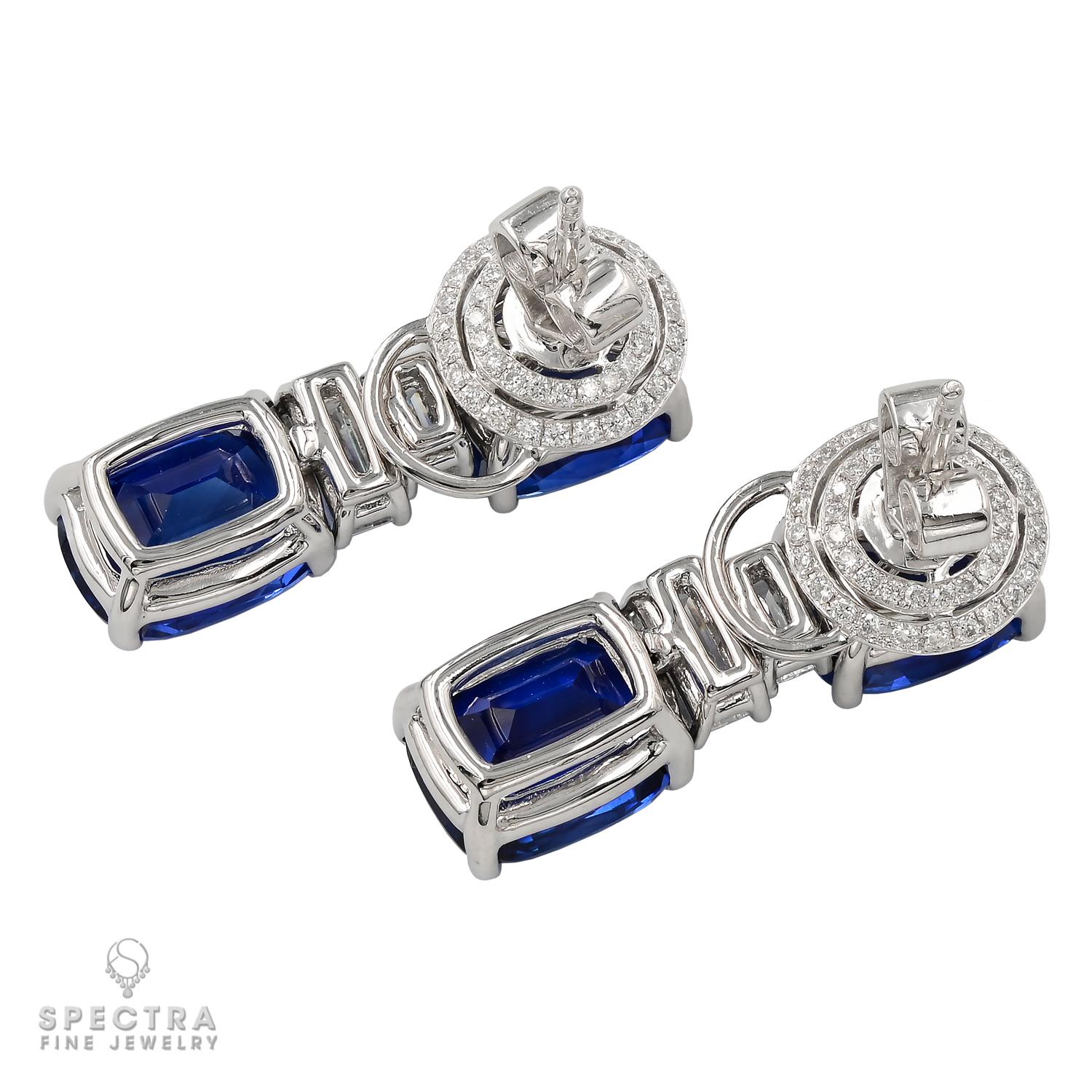 Contemporaneo Spectra Fine Jewelry Orecchini con diamante e zaffiro di Ceylon in vendita