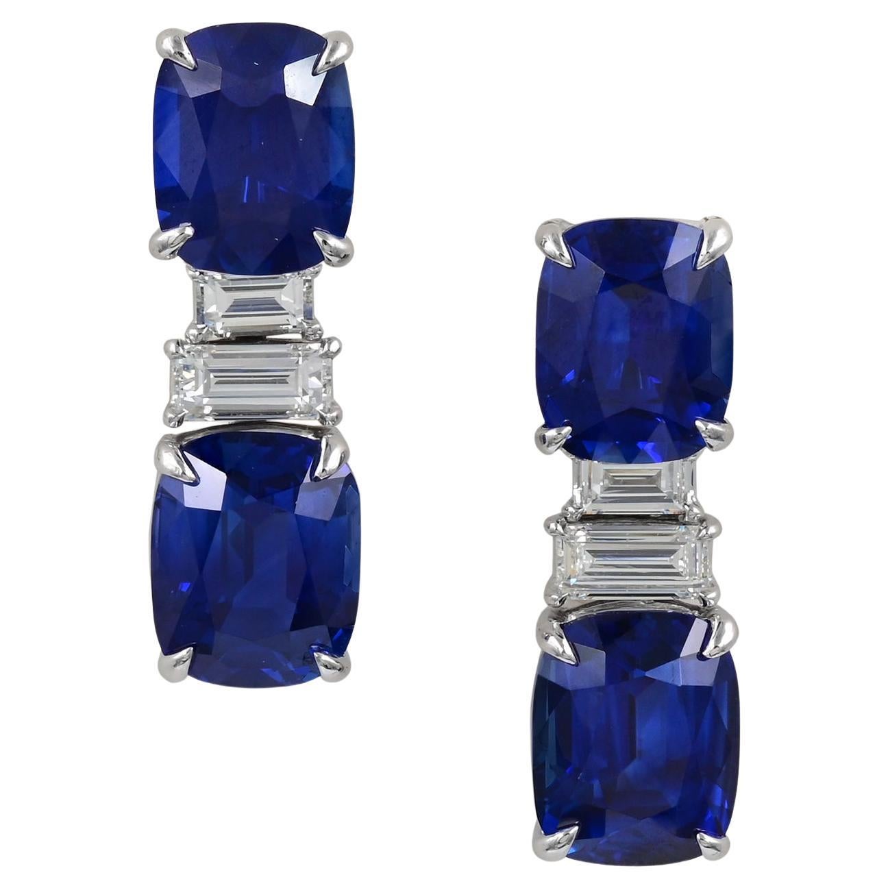 Spectra Fine Jewelry Ceylon Sapphire Diamond Earrings