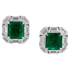 Spectra Fine Jewelry Boucles d'oreilles émeraude de Colombie et diamants