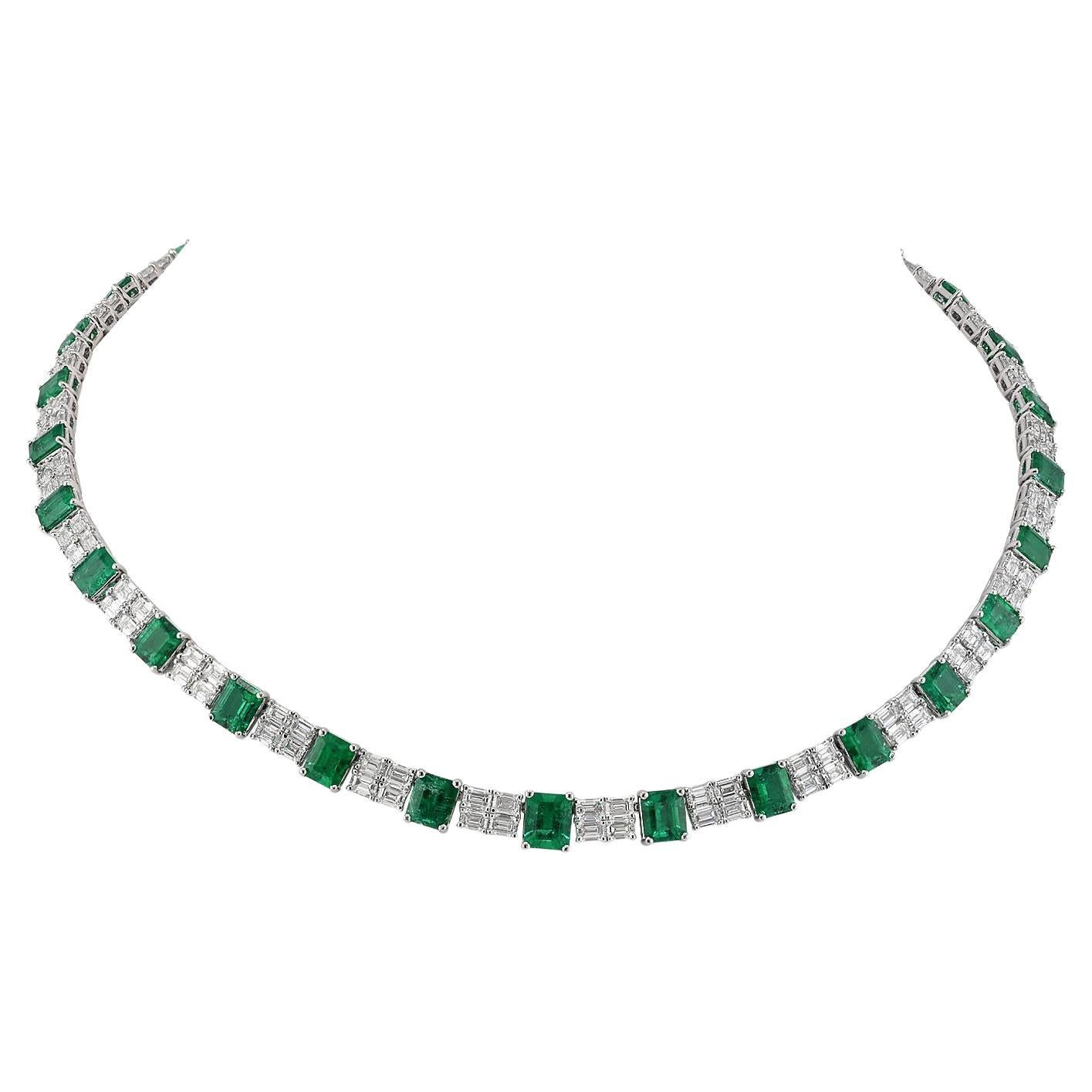 Spectra Fine Jewelry Colombian Emerald Diamond Necklace