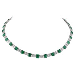 Spectra Fine Jewelry Colombian Emerald Diamond Necklace