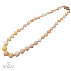 Spectra Fine Jewelry Conch Pearl Bead Diamond Riviera Necklace