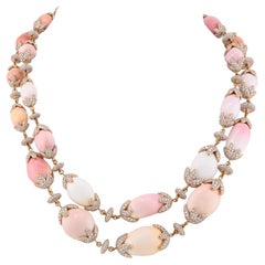 Spectra Fine Jewelry Conch Pearl Diamond Double-Strand Necklace
