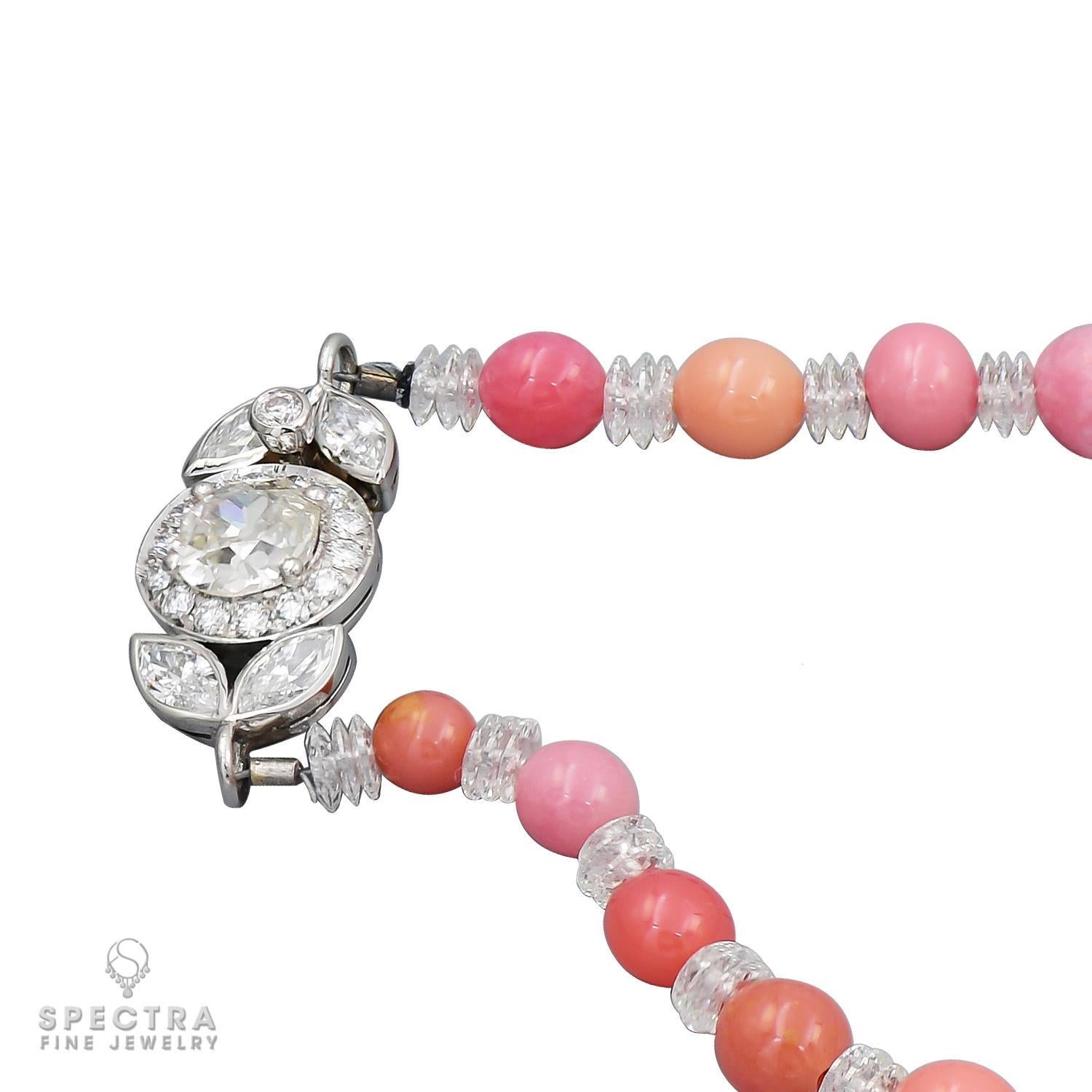 Contemporain Spectra Fine Jewelry Collier Conch Pearl Diamond Riviera en vente