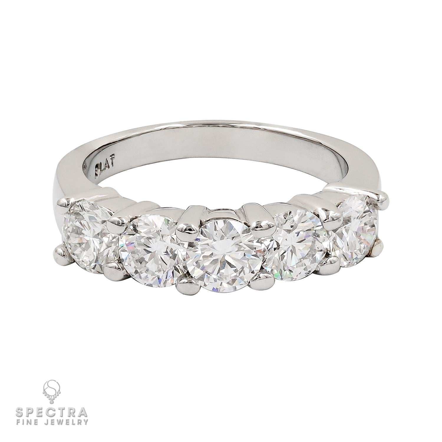 Round Cut Spectra Fine Jewelry Contemporary Half-Circle Diamond Wedding Band For Sale