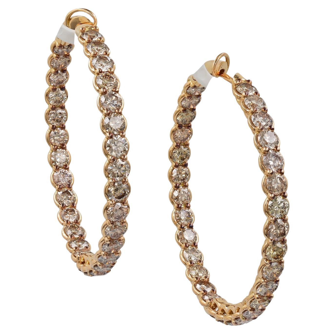 Spectra Fine Jewelry Diamond 18k Gold Hoop Earrings