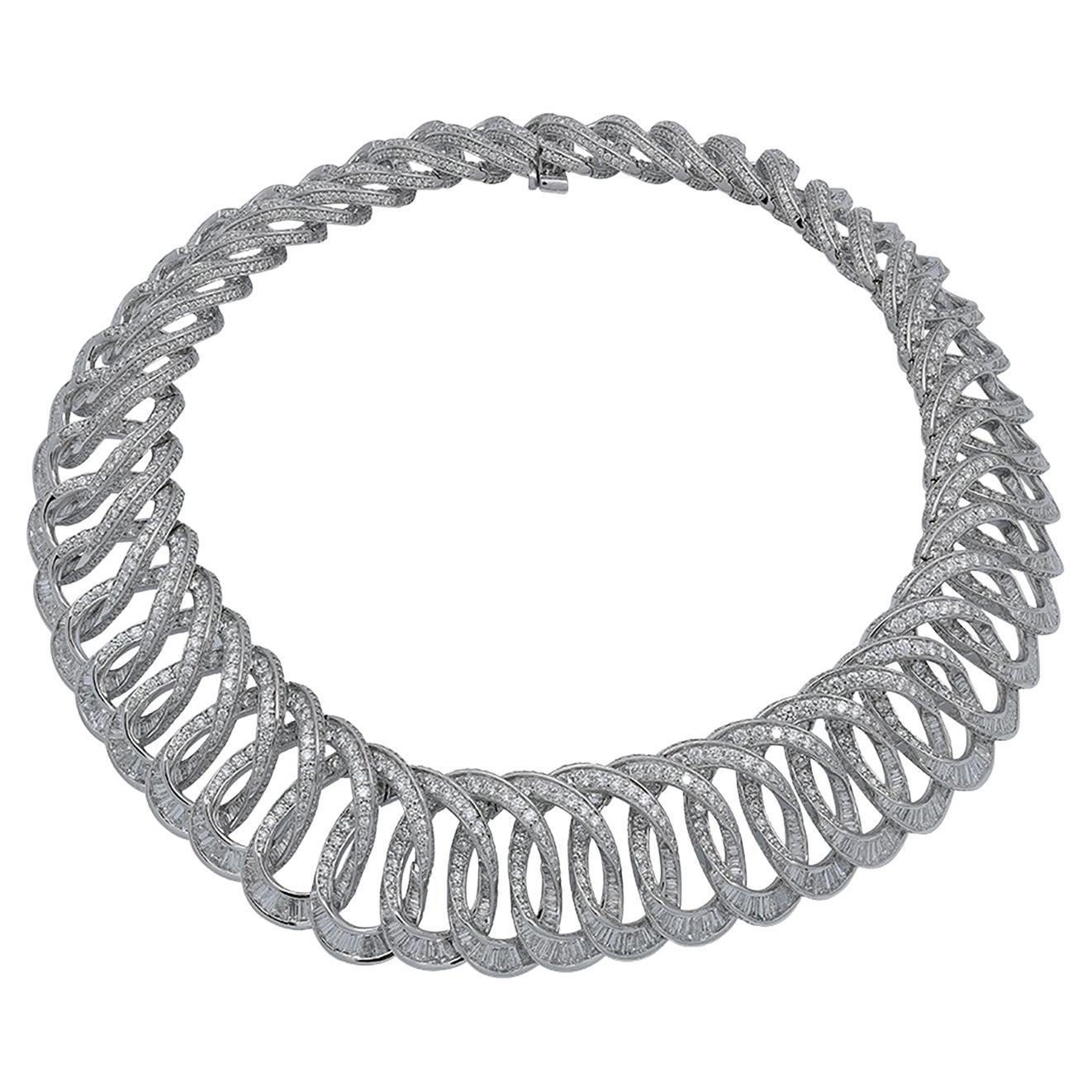 Spectra Fine Jewelry 6.98 Carat Diamond 18k White Gold Necklace For Sale at 1stDibs