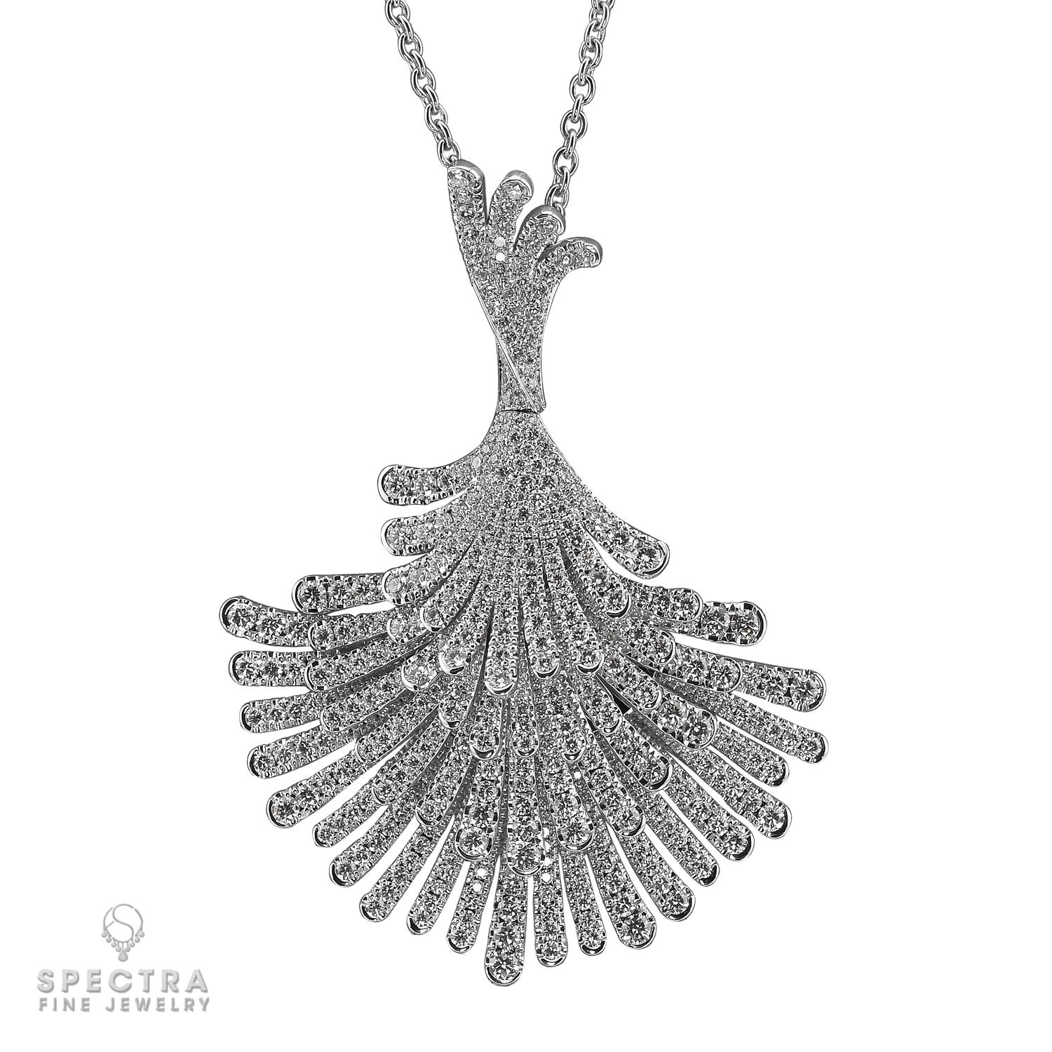 Contemporary Spectra Fine Jewelry Diamond Fan Pendant Necklace For Sale