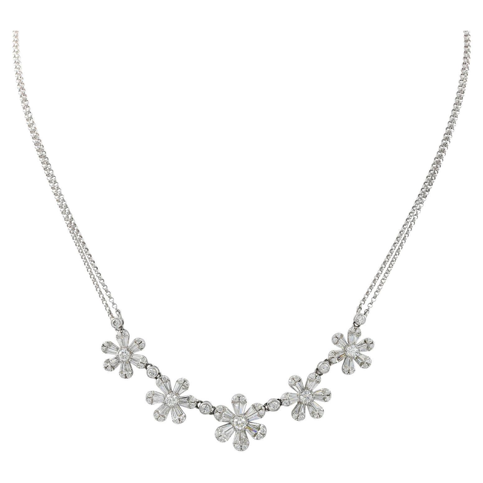 Spectra Fine Jewelry Diamond Gold Flower Necklace