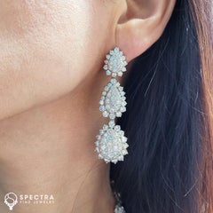 Diamond Pavé Honeycomb Demi Parure Set in 18k White Gold, Circa 2010