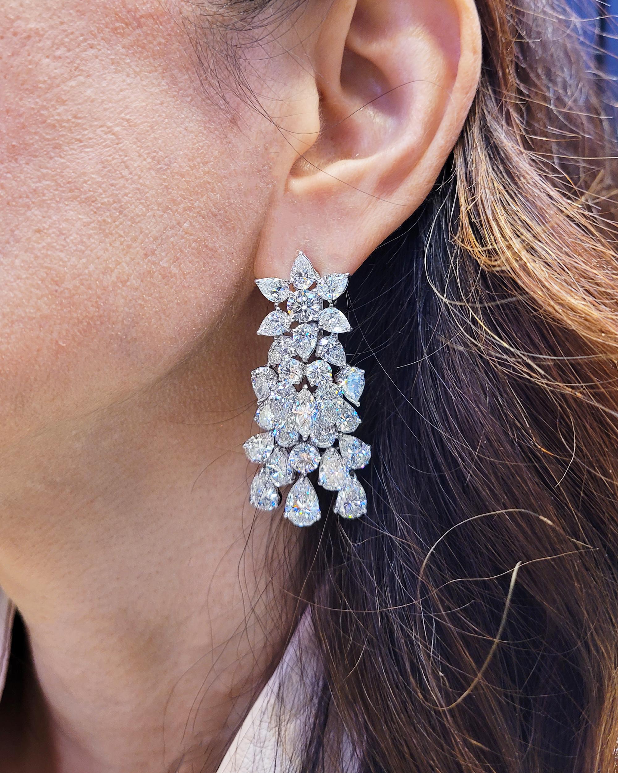 Spectra Fine Jewelry Platin- und Diamant-Tropfen-Ohrringe im Zustand „Neu“ im Angebot in New York, NY