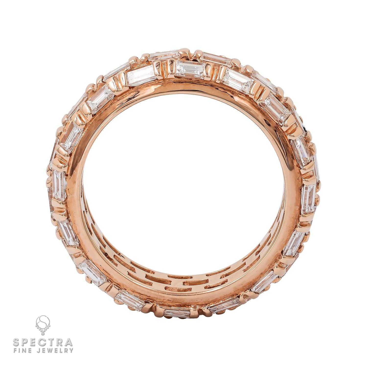 Contemporary Spectra Fine Jewelry Diamond Rose Gold Wedding Band For Sale