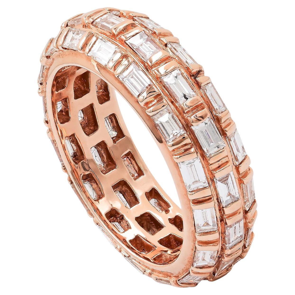Spectra Fine Jewelry Diamond Rose Gold Wedding Band For Sale