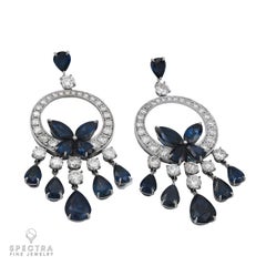 Spectra Fine Jewelry Diamond Sapphire Chandelier Butterfly Earrings