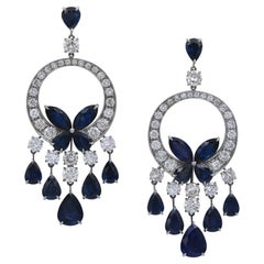 Spectra Fine Jewelry Diamond Sapphire Chandelier Butterfly Earrings