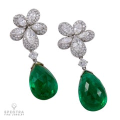 Spectra Fine Jewelry Emerald Diamond Drop Earrings