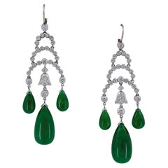 Spectra Fine Jewelry Orecchini Chandelier Romantici con Diamante Smeraldo