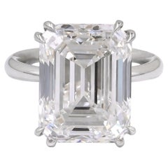 Spectra Fine Jewelry, bague en platine avec diamant taille émeraude certifié GIA de 10,32 carats