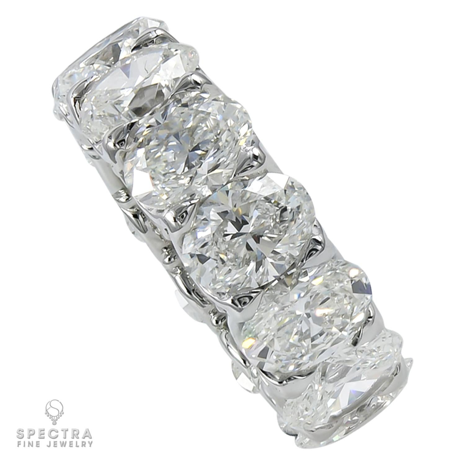 Spectra Fine Jewelry, bague d'éternité en diamants ovales certifiés GIA de 11,73 carats Neuf - En vente à New York, NY