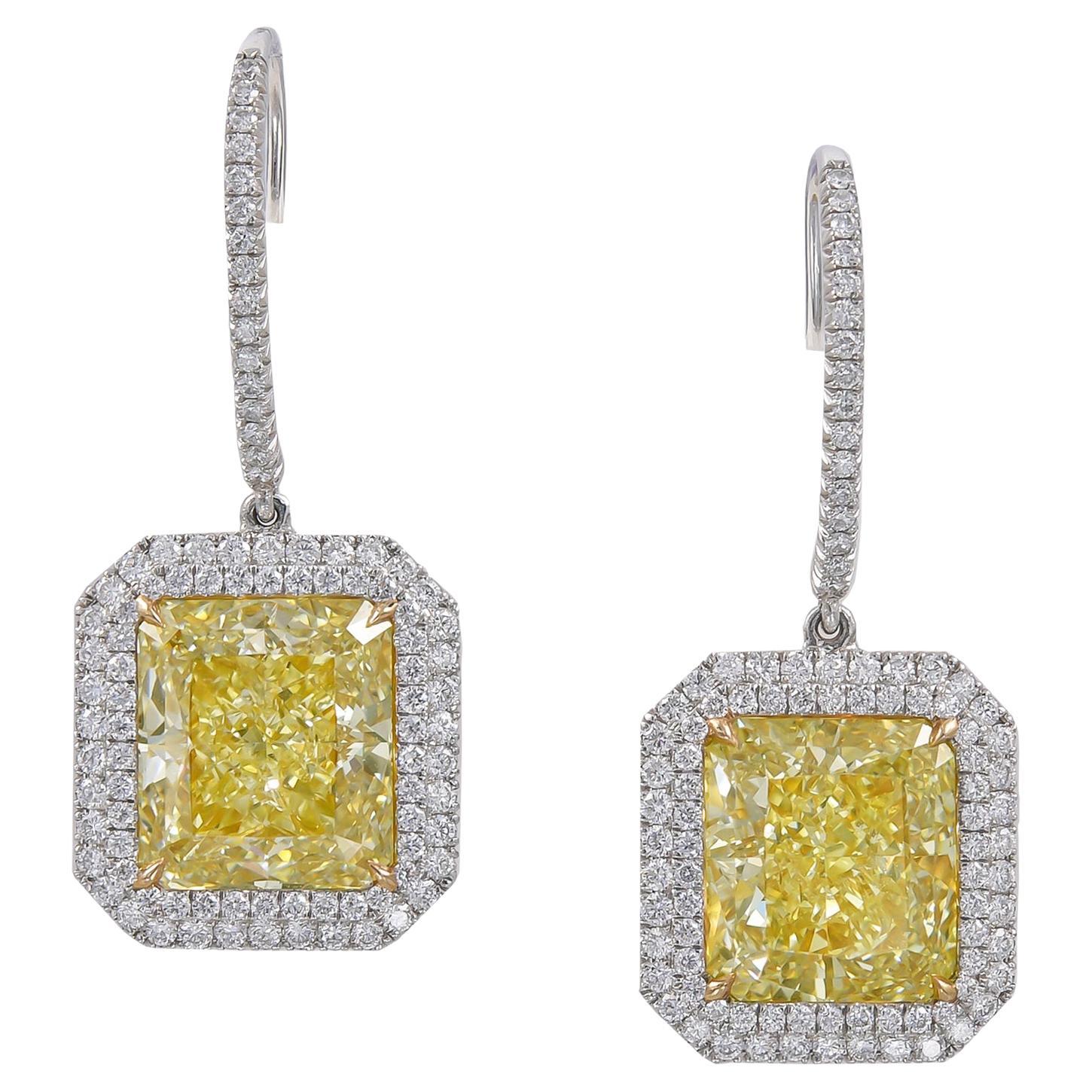Spectra Fine Jewelry GIA Certified 13.79 Carat Diamond Drop Earrings For Sale