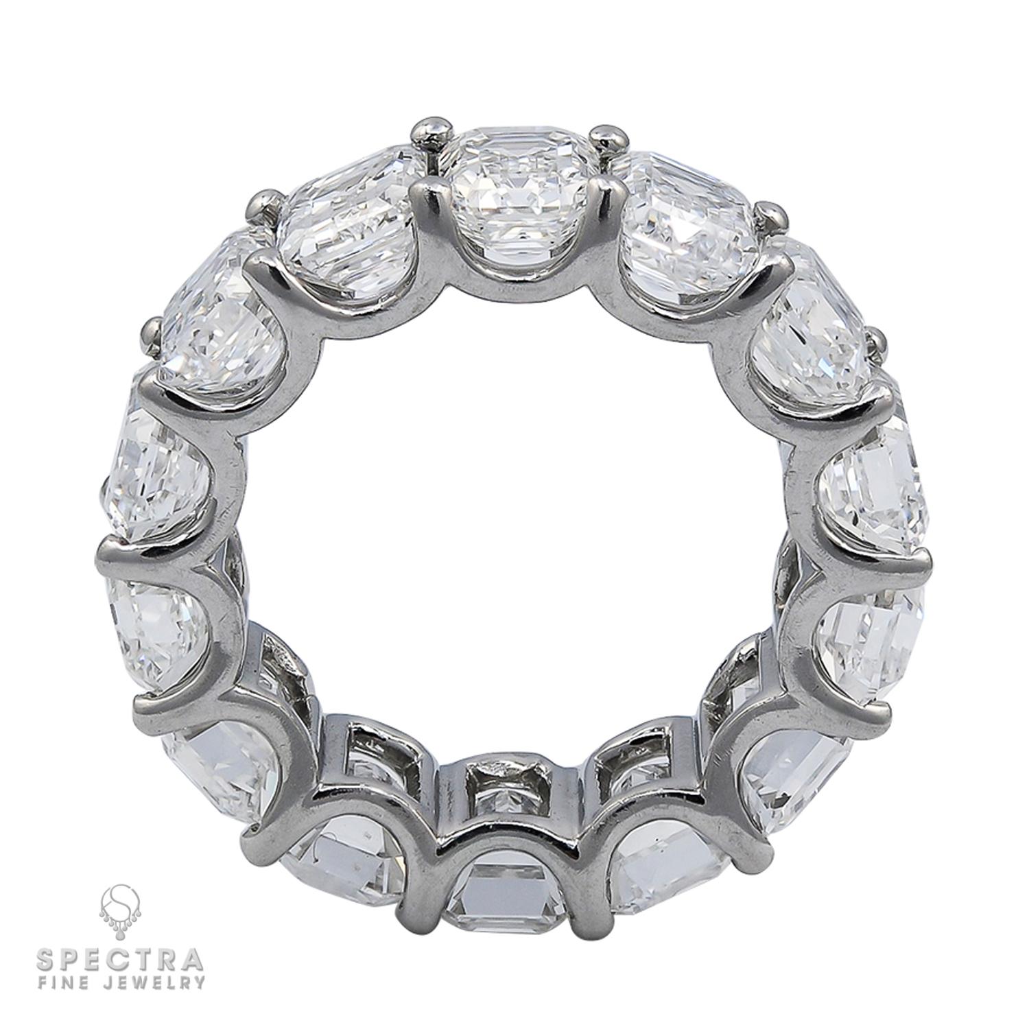Contemporain Spectra Fine Jewelry, bague de mariage en platine avec diamants de 14,23 carats certifiés GIA en vente