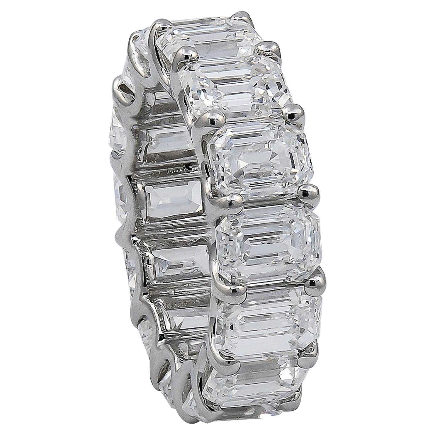 Spectra Fine Jewelry GIA Certified 14.23 Carat Diamond Platinum Wedding Ring For Sale