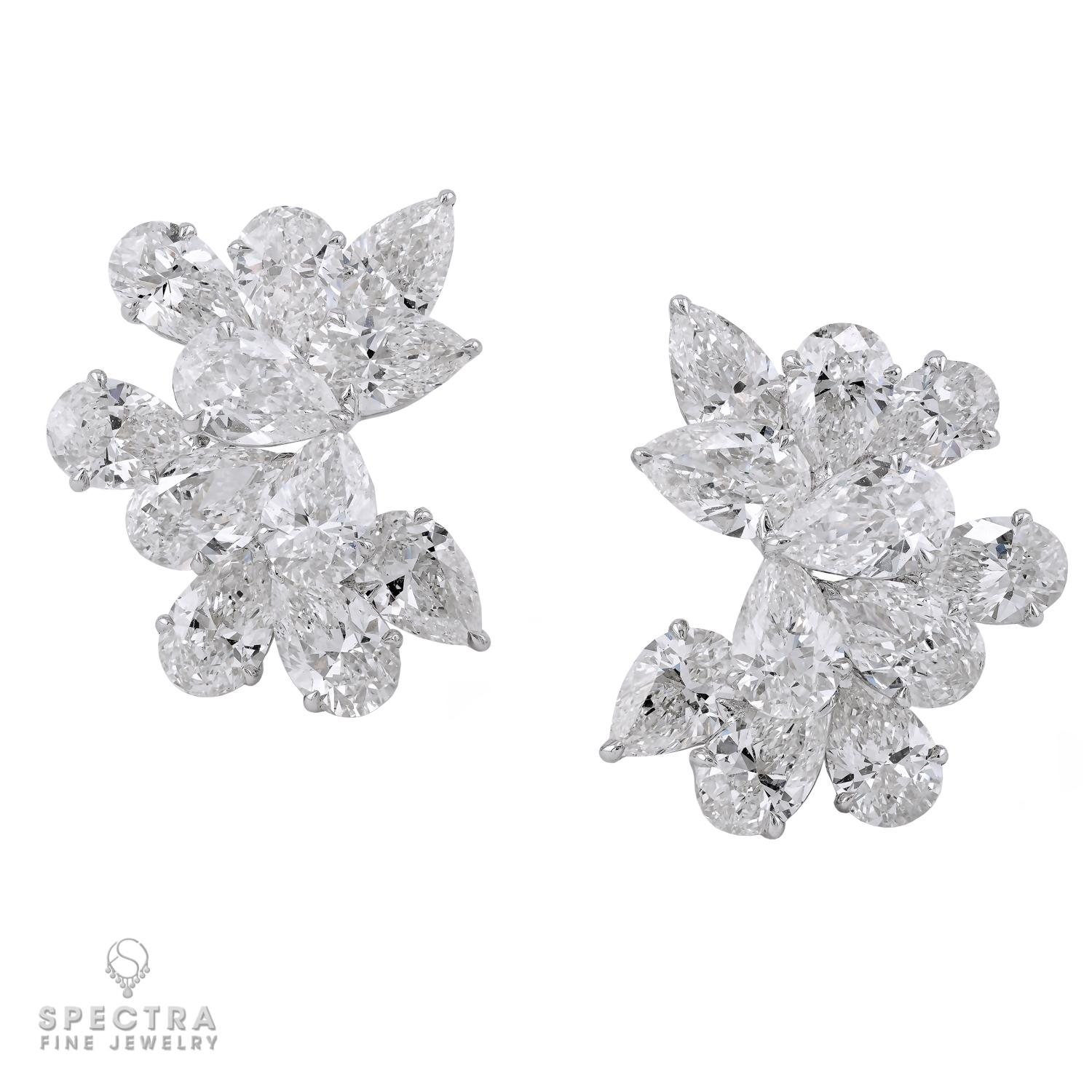 Contemporain Spectra Fine Jewelry, boucles d'oreilles en diamants en forme de poire de 17,44 carats certifiés GIA en vente