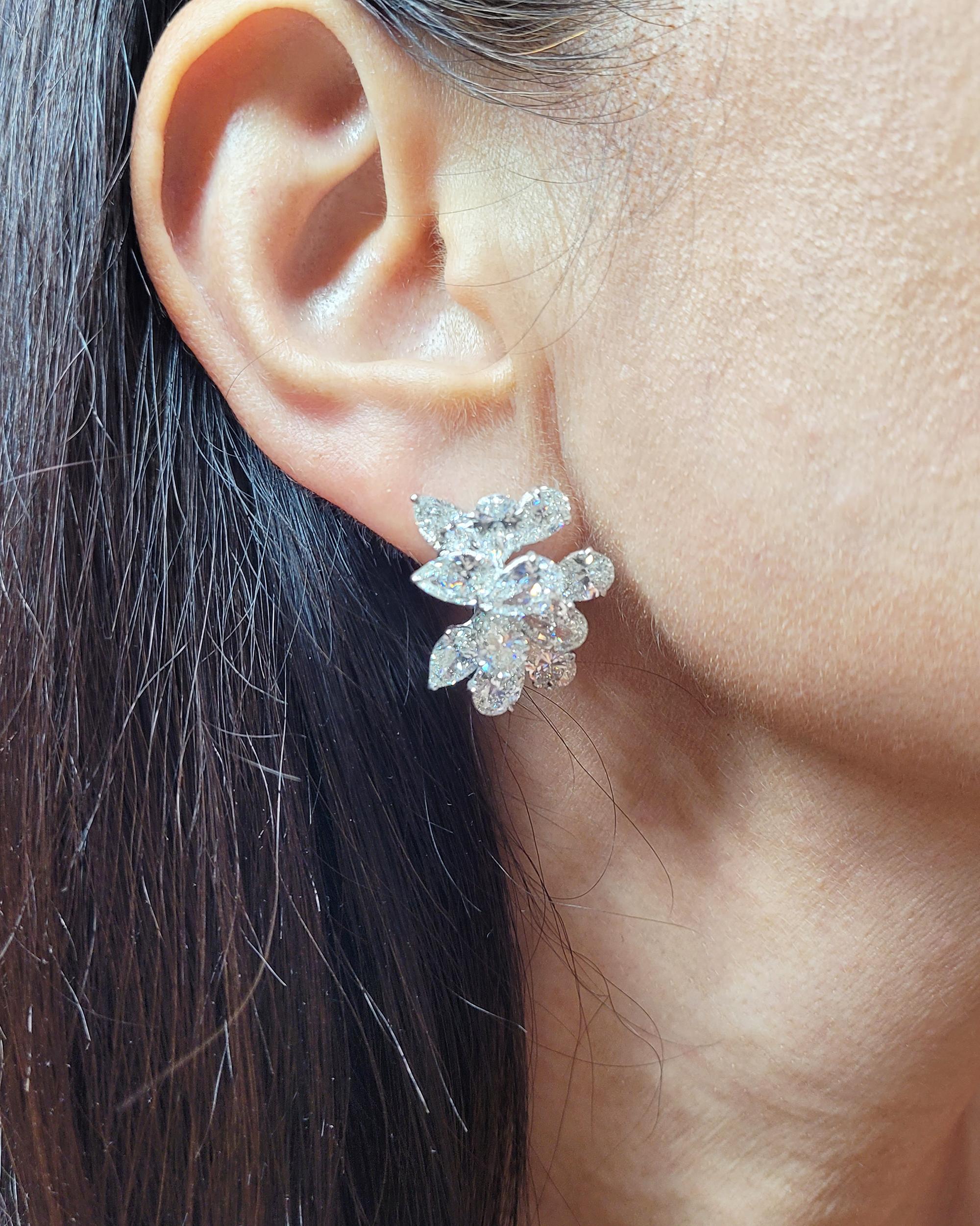 Spectra Fine Jewelry, boucles d'oreilles en diamants en forme de poire de 17,44 carats certifiés GIA Neuf - En vente à New York, NY