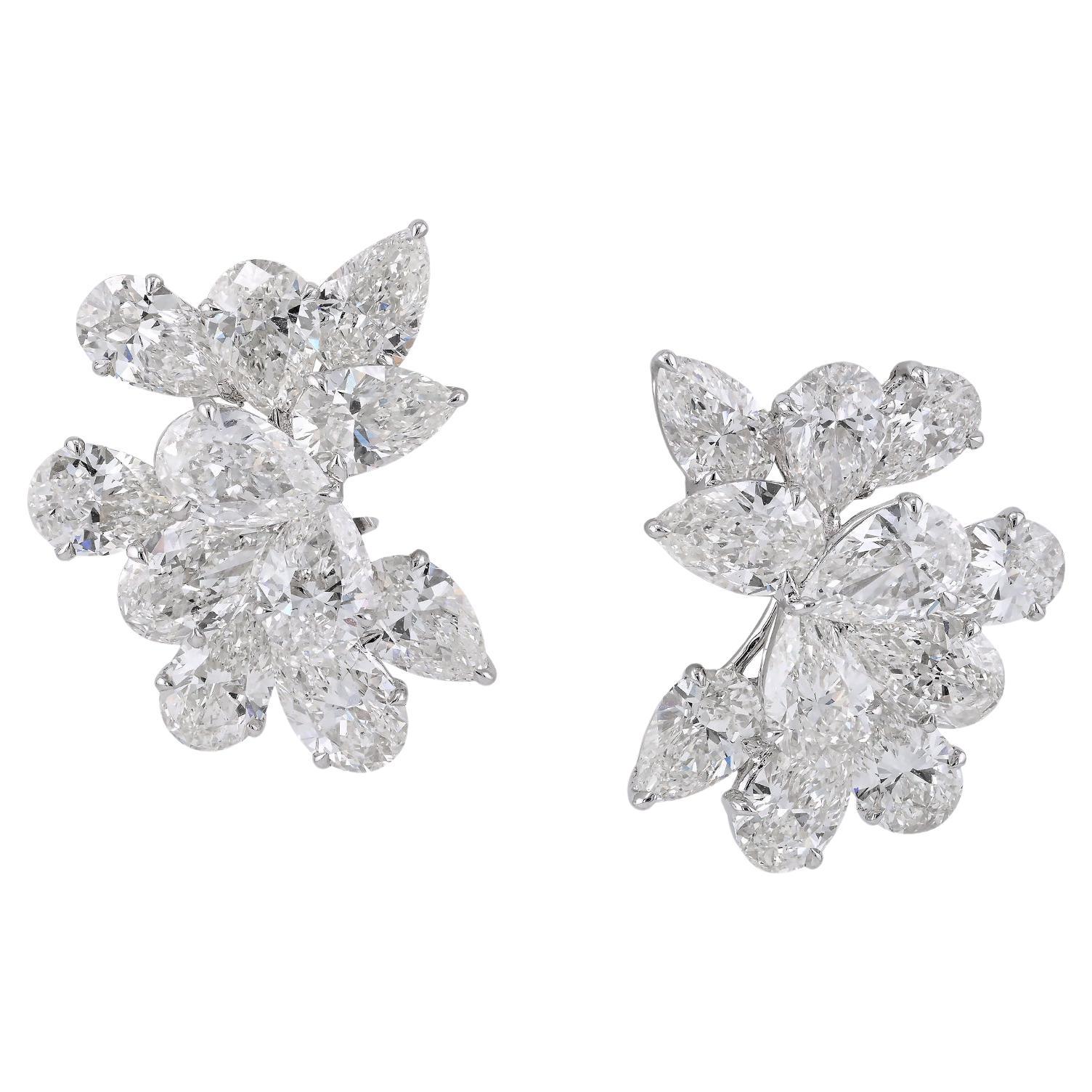 Spectra Fine Jewelry, boucles d'oreilles en diamants en forme de poire de 17,44 carats certifiés GIA