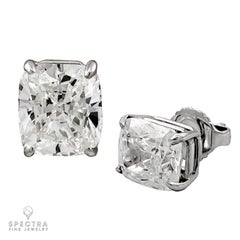 Spectra Fine Jewelry GIA Certified 2 Carat Each Cushion Diamond Stud Earrings