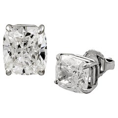 Spectra Fine Jewelry GIA Certified 2 Carat Each Cushion Diamond Stud Earrings