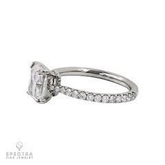 Spectra Fine Jewelry GIA Certified 2.02 Carat Cushion Diamond Engagement Ring