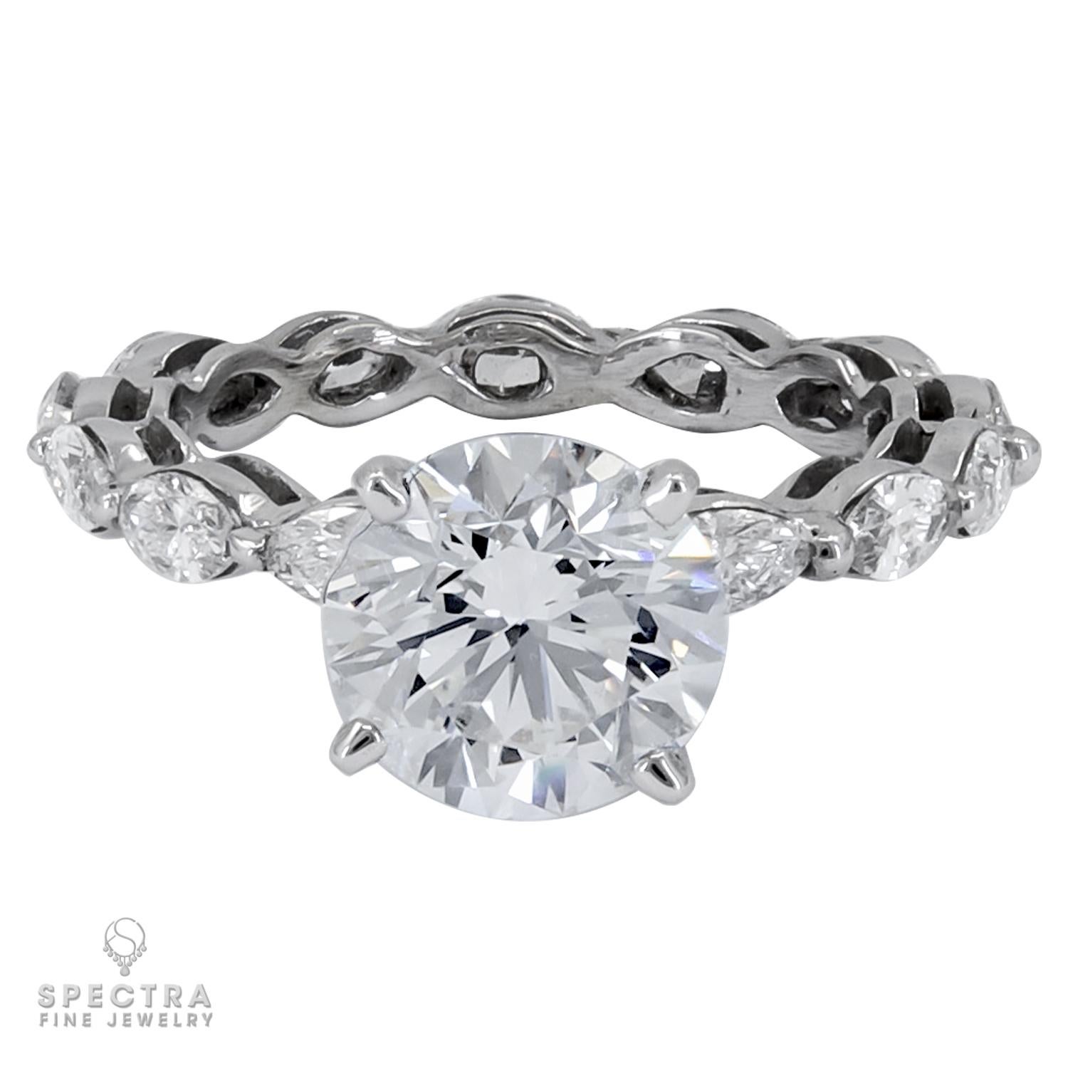 Spectra Fine Jewelry, bague de fiançailles avec diamant de 2,23 carats certifié GIA Neuf - En vente à New York, NY