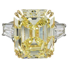 Spectra Fine Jewelry GIA Certified 23.16 Carat Fancy Yellow Diamond Ring