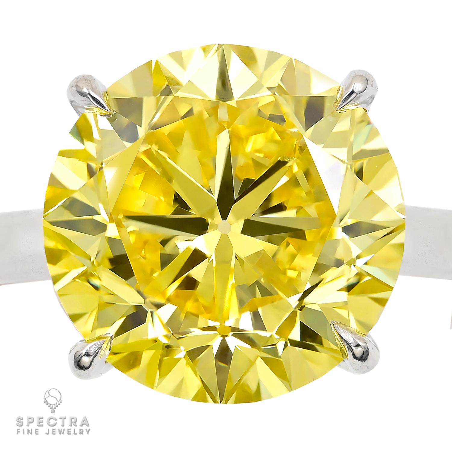 Contemporary Spectra Fine Jewelry GIA Certified 2.37 Carat Vivid Yellow Diamond Ring For Sale