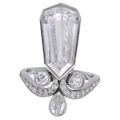 Spectra Fine Jewelry Bague en diamant en forme de cerf-volant de 3,12 carats D IF certifié par le GIA