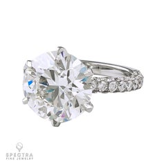 Spectra Fine Jewelry GIA Certified 5.11 Carat Round Diamond Engagement Ring