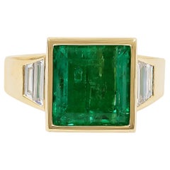 Spectra Fine Jewelry GIA Certified 6.77 Carat Colombian Emerald Cocktail Ring