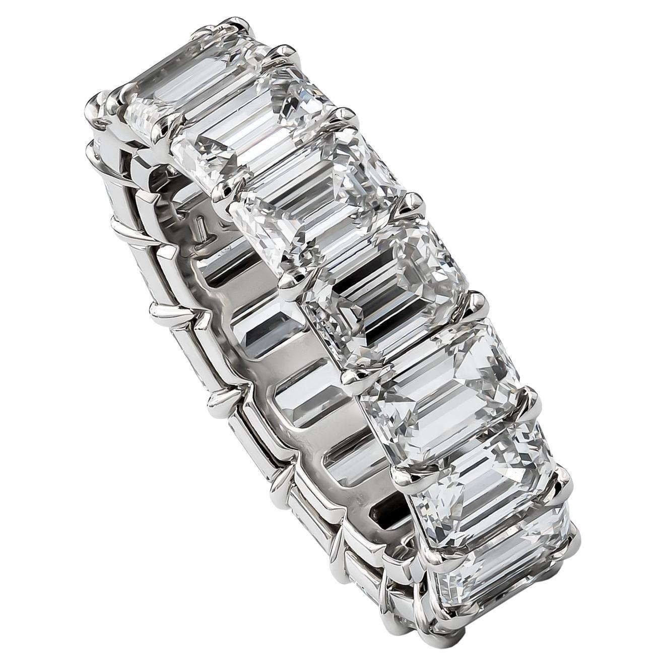 GIA Certified 9.01 Carat Eternity Band Ring For Sale