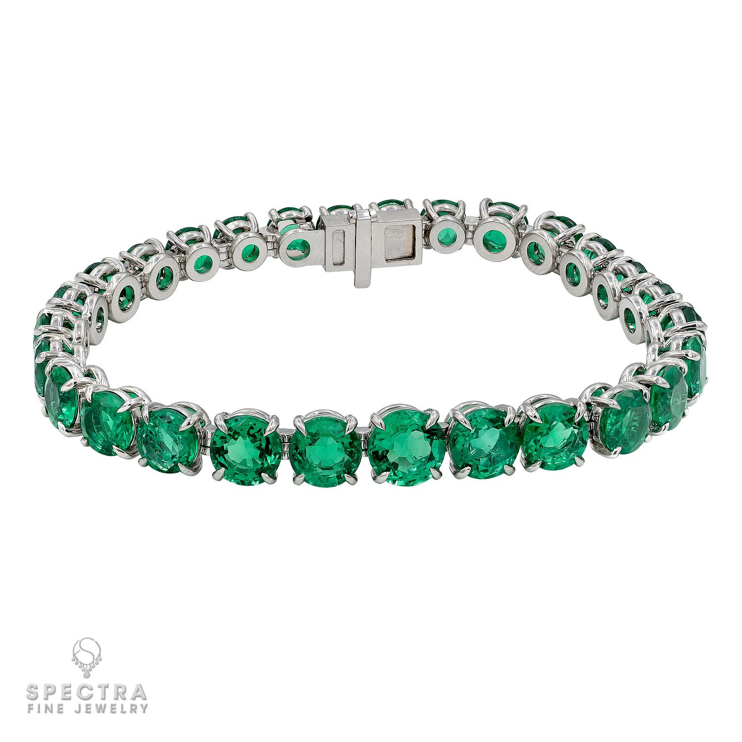 Spectra Fine Jewelry Pulsera de tenis con esmeralda colombiana certificada por el GIA Contemporáneo en venta