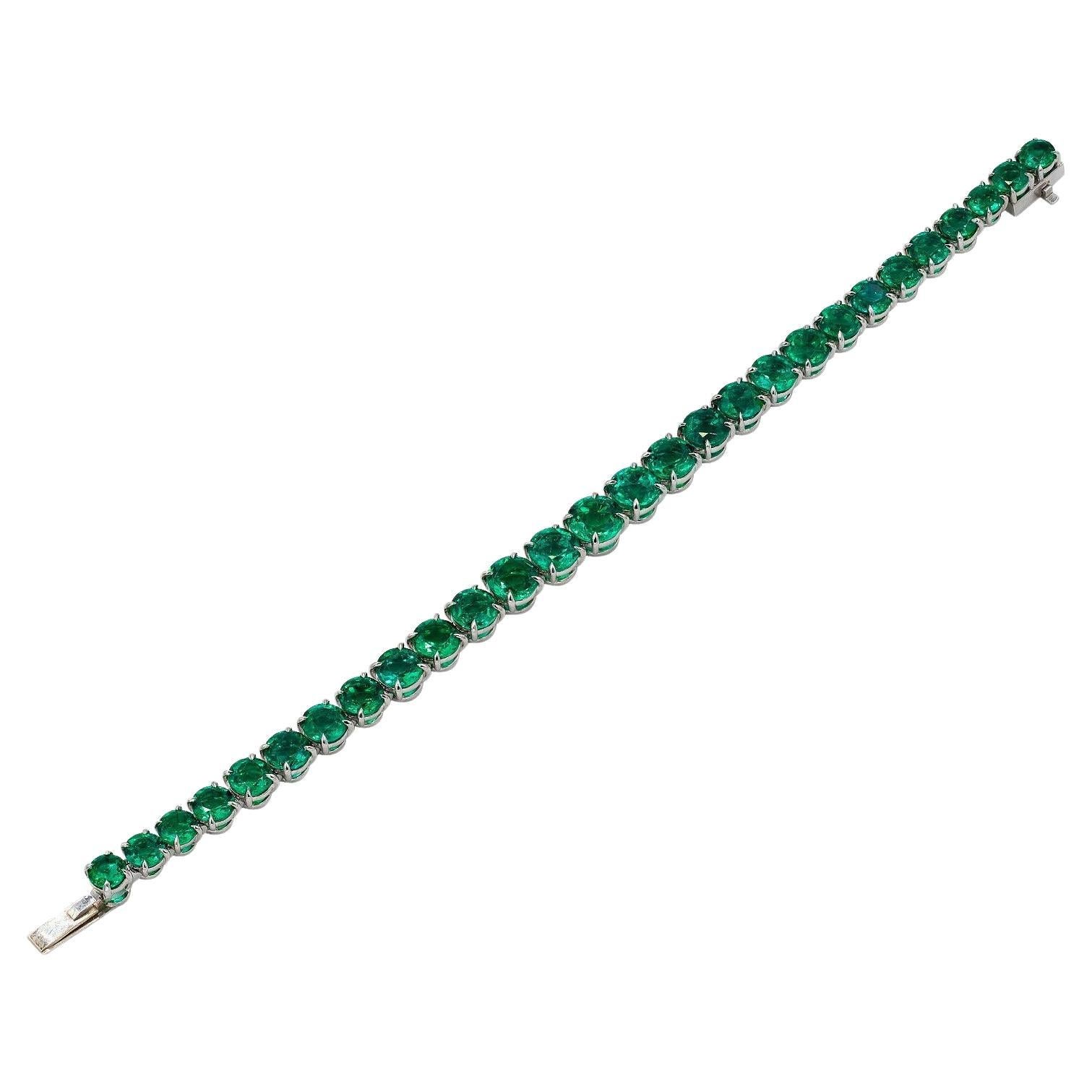 Spectra Fine Jewelry Pulsera de tenis con esmeralda colombiana certificada por el GIA en venta