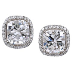 Spectra Fine Jewelry GIA Certified Cushion-Cut Diamond Stud Earrings