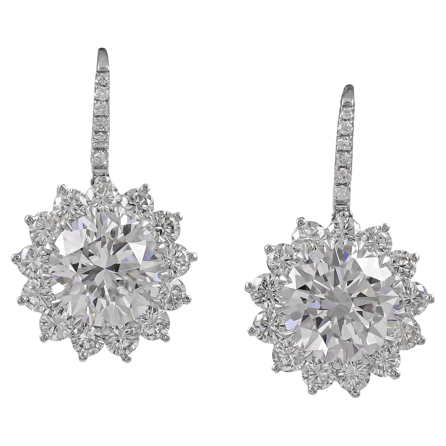 Spectra Fine Jewelry, boucles d'oreilles pendantes en diamants certifiés GIA en vente