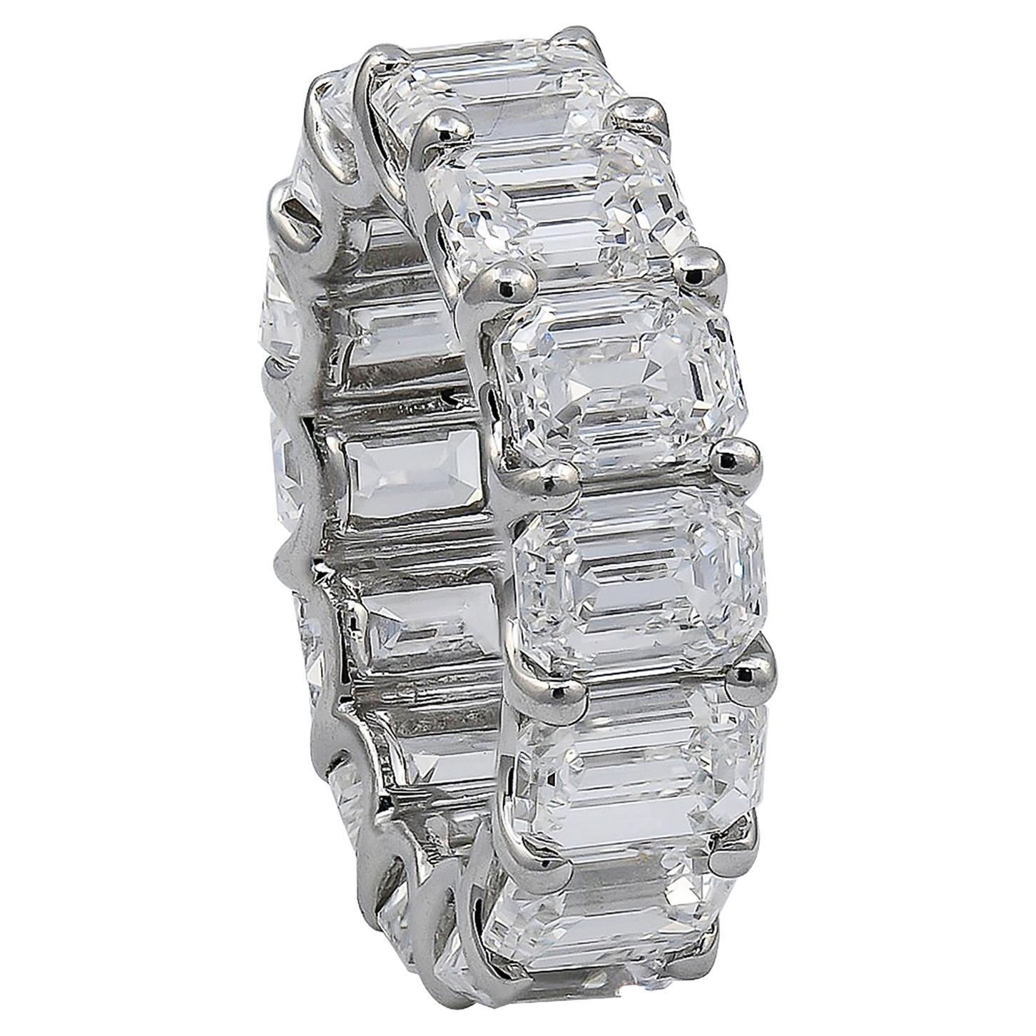 Spectra Fine Jewelry GIA Certified Emerald-Cut Diamond Eternity Band For Sale