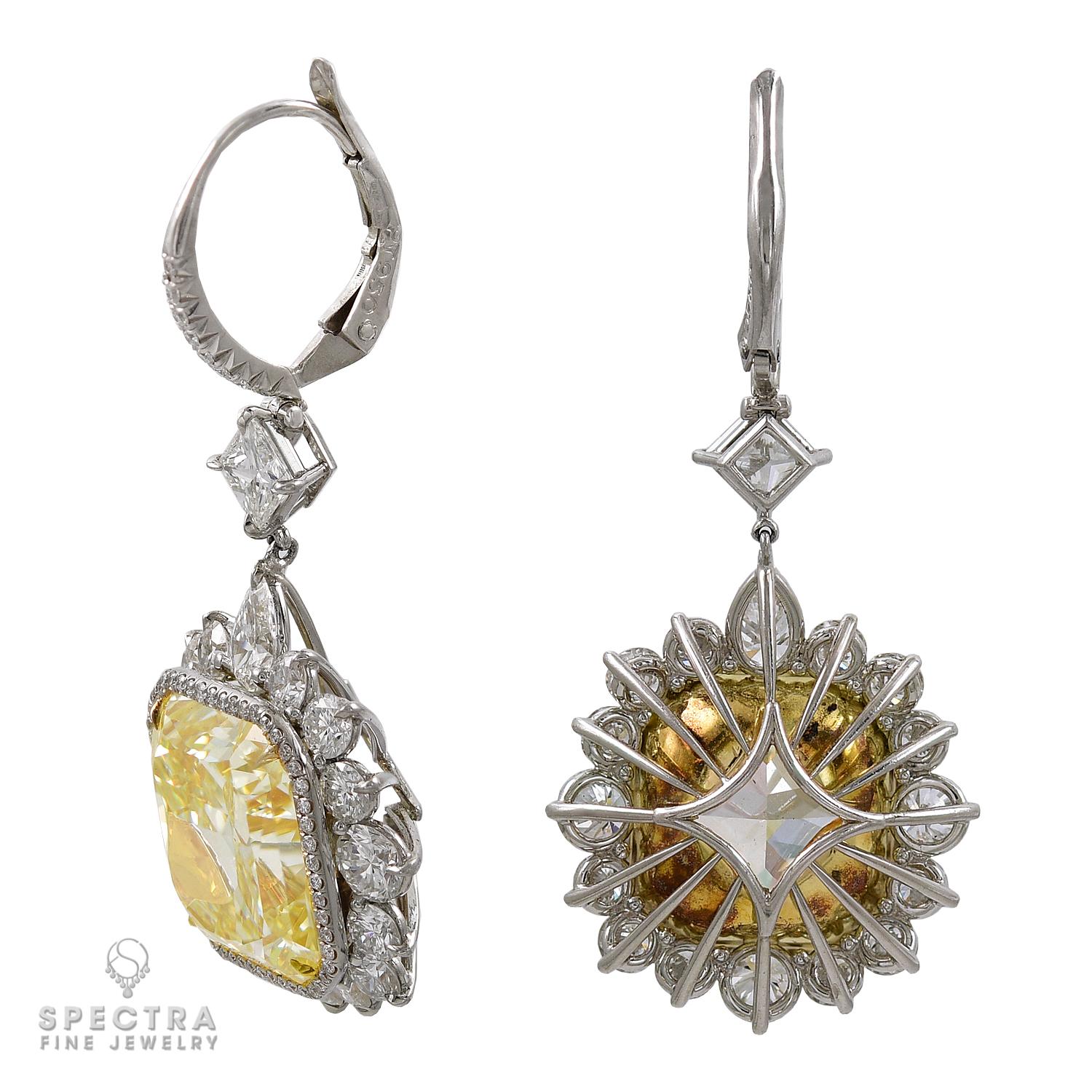 Spectra Fine Jewelry GIA-zertifizierte gelbe Fancy-Diamant-Ohrringe (Radiantschliff) im Angebot