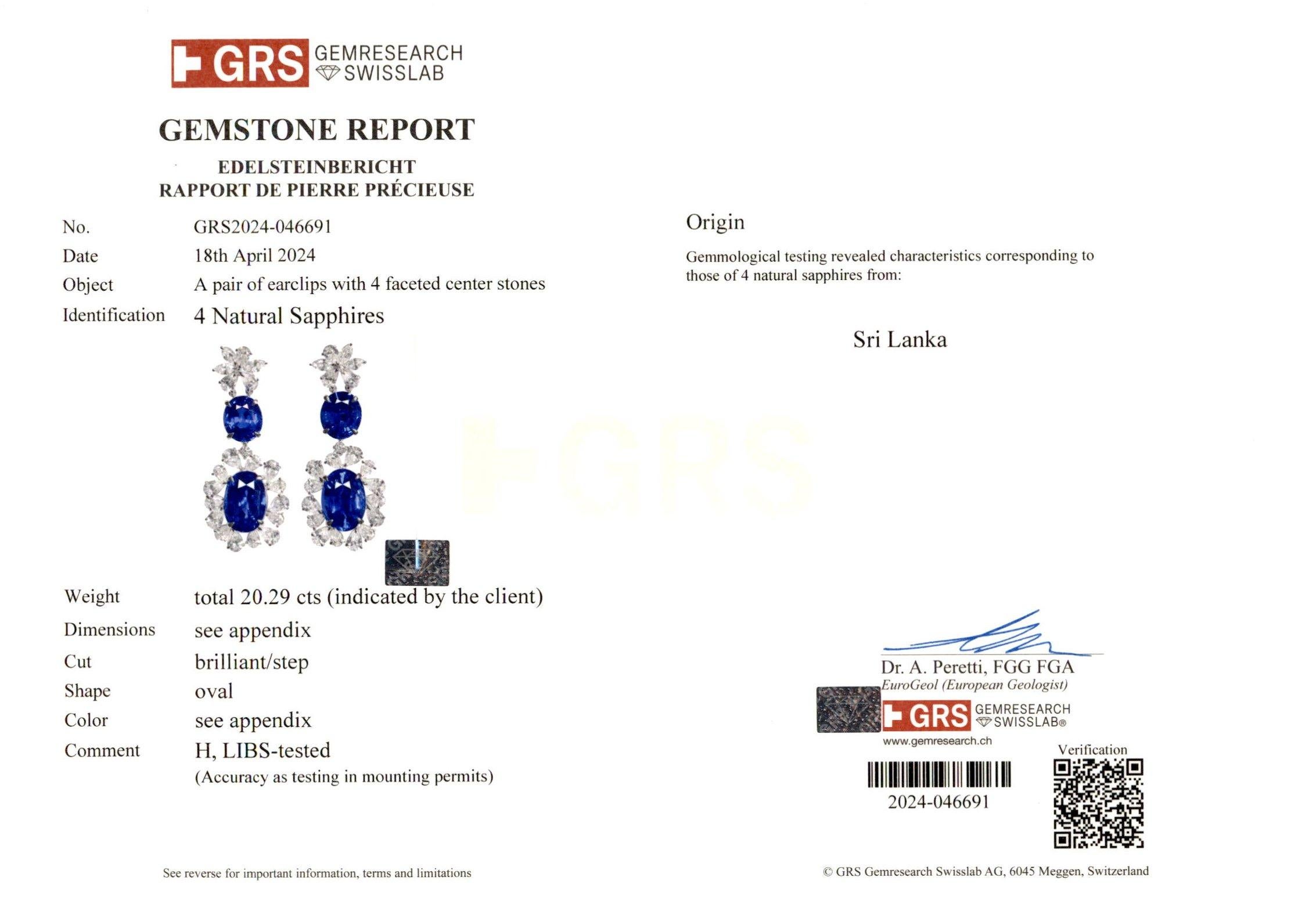 Spectra Fine Jewelry GRS Certified 112.50 Carat Oval Sapphire Diamond Suite For Sale 2