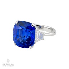 Spectra Fine Jewelry GRS Certified 14.80 Carat Royal Blue Ceylon Sapphire Ring