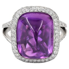 Spectra Fine Jewelry GRS Certified 15.83 Carat Purple Sapphire Diamond Ring
