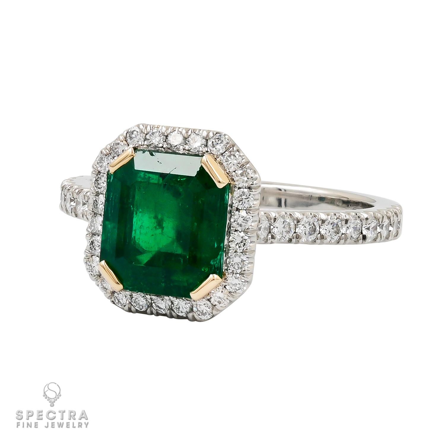 Spectra Fine Jewelry, celebrated for its unwavering commitment to quality and timeless design, proudly presents the 1.92ct Emerald Cut Colombian Emerald Diamond Ring — a testament to luxury, beauty, and the allure of the world's most exceptional